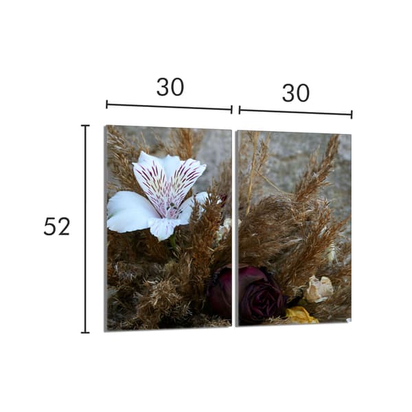 Skyddsplatta i glas för kaminen 2x30x52 Orchidea