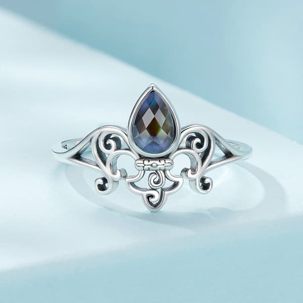 Anillo de plata Anillo de cristal ajustable Plata 925