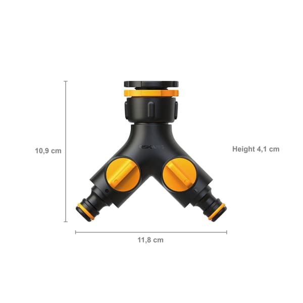 FISKARS Dubbel krankoppling Trädgårdsslangadapter för kran 21-33mm