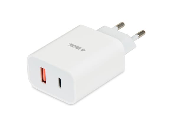 iBOX C-36 USB A+C 20W vægoplader USB-C til USB-C kabel
