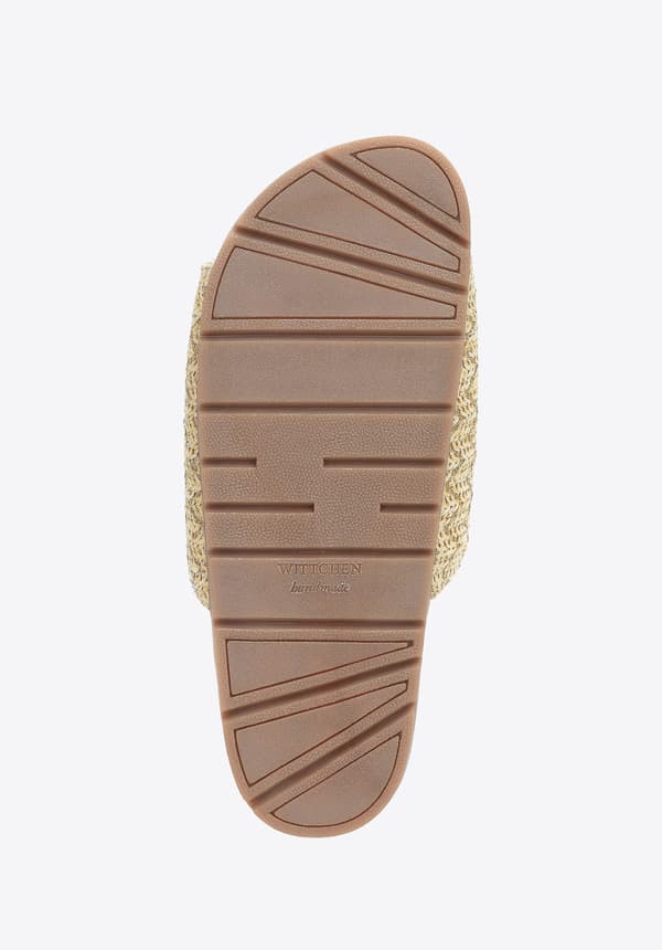 Wittchen Dame Imiteret Raffia Slides Beige, Beige Syntetisk Materiale