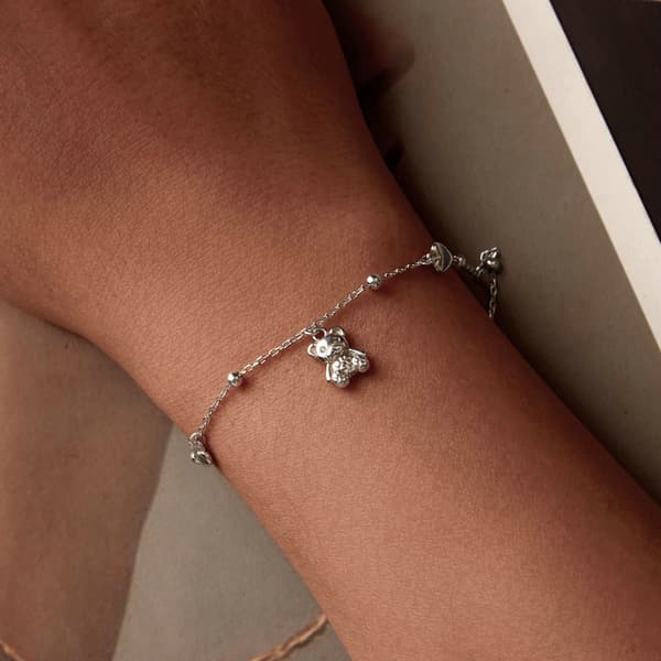 Sølvarmbånd Damearmbånd Bamse Hjerter Sølv 925 Trusky