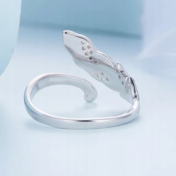 Anillo de Plata con Circonita Pluma Plata 925