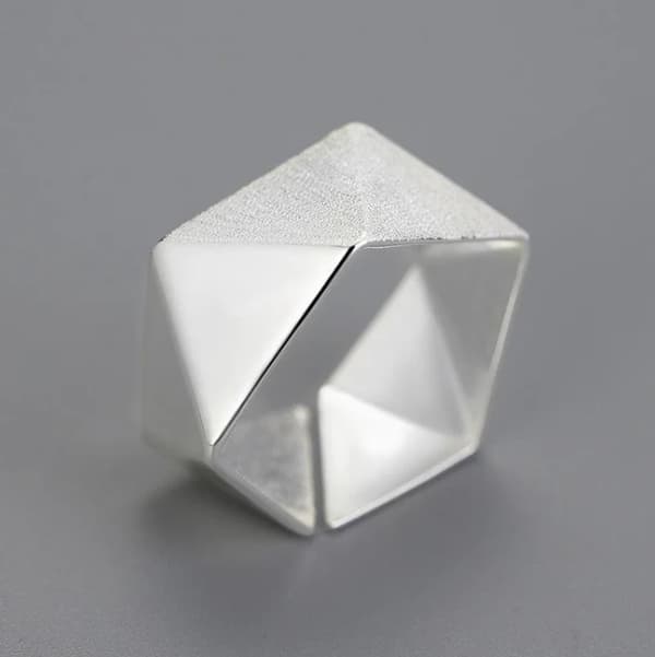 Sølvring Justerbar Origami Ring 925 Sølv Trusky