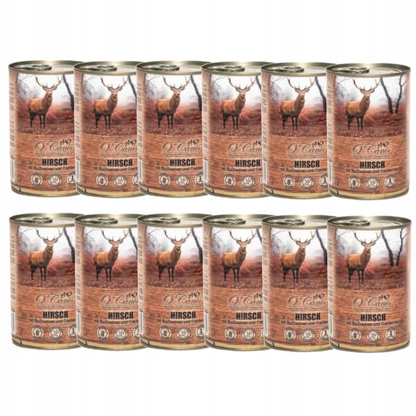 O'CANIS Hjort med bovete - våtfoder för hundar - 12x400 g
