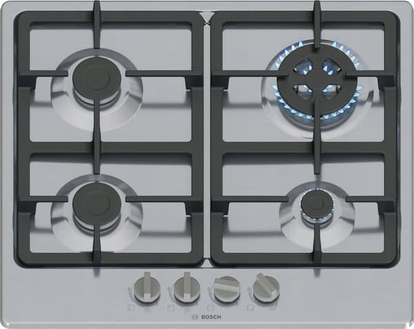 Bosch PGH6B5K90 gaskomfur, 4 brændere, rustfrit stål