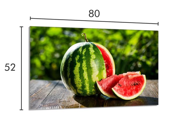 Glasskydd för spishäll 80x52 Vattenmelon