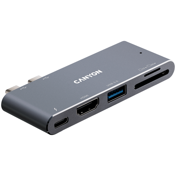 CANYON HUB DS-5 5-i-1 Thunderbolt 3 4k Grå