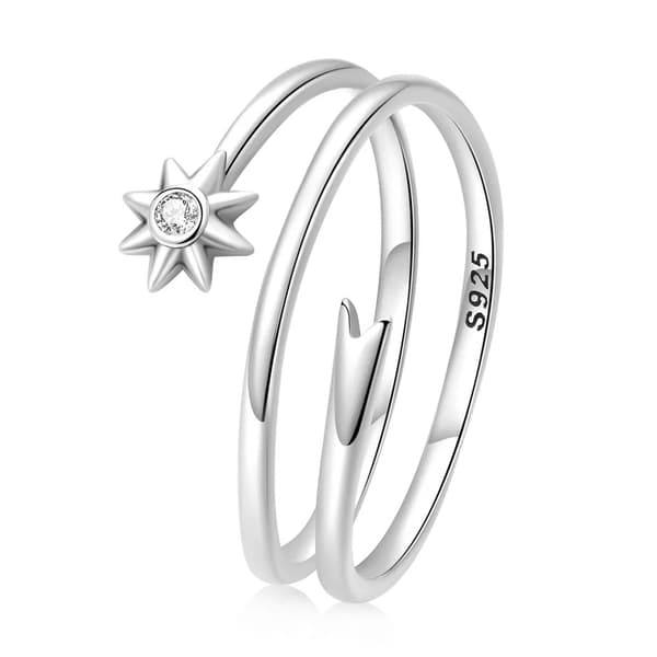 Meteor sølv justerbar ring S925
