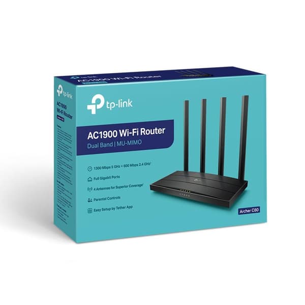 TP-Link Archer C80 AC1900 router 4xLAN 1xLAN/WAN