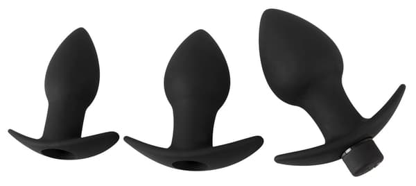 Black Velvets Vibrerende Analplug Sæt med 3 Sorte
