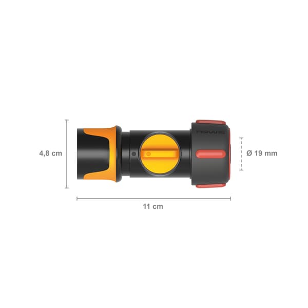 FISKARS FIBERCOMP Snabbkoppling med ventil Sprinklerslangkoppling 19 mm