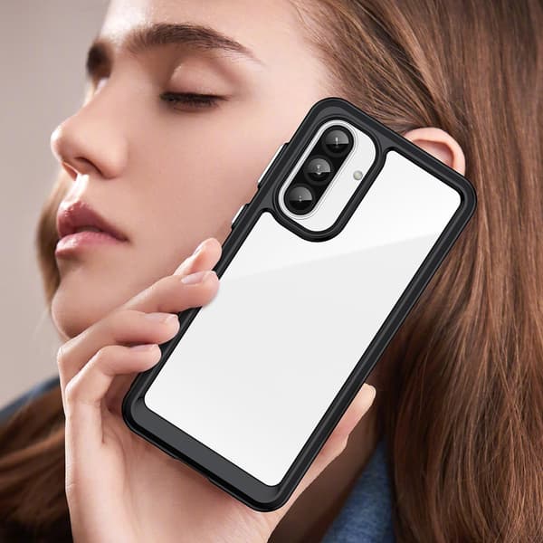 Samsung Galaxy A26 Outer Space-cover med fleksibel ramme - Sort
