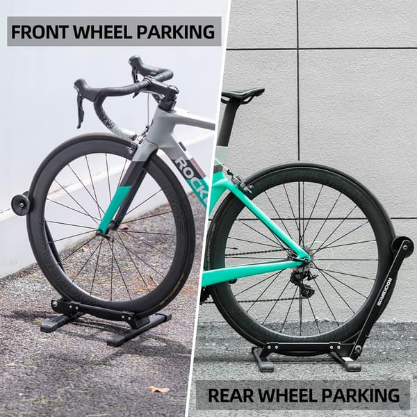 Cykelstativ til forhjul, stabilt, foldbart - sort