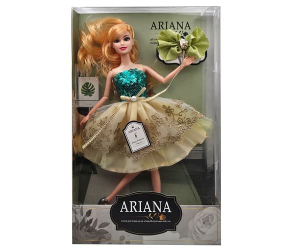 Nukke Ariana tanssiaispuvussa + lisävarusteet - 30 cm