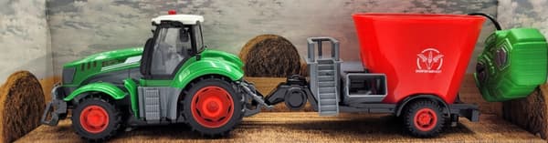 Fjärrstyrd traktor med släp och ljusspridare