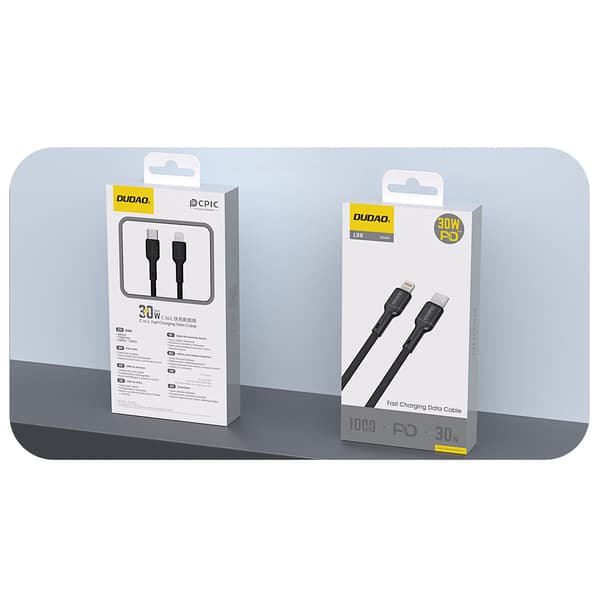 USB-C - iPhone Lightning 30W 2m Kabel - Sort