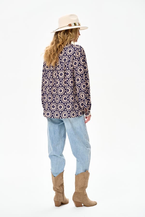 Tiffani Mørkeblå Damebluse 34/36