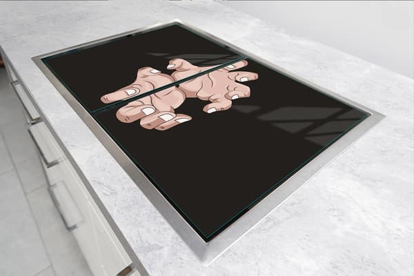 GLASSKYDDSPLÅT FÖR SPIS 90x52 HAND