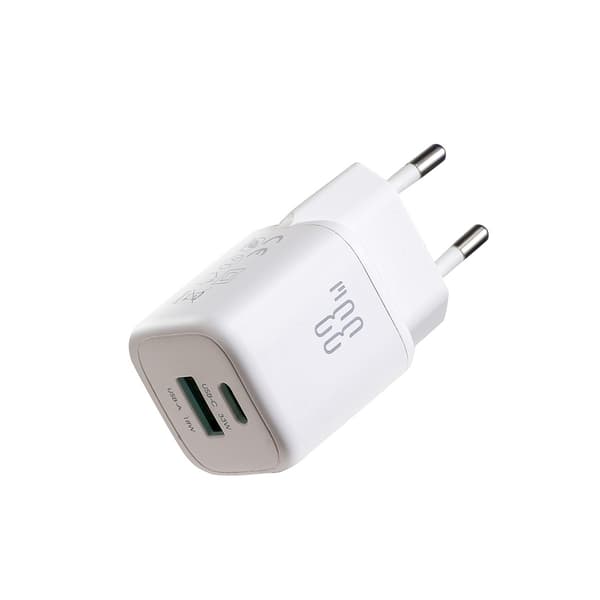 33W USB-A USB-C vægoplader - Hvid