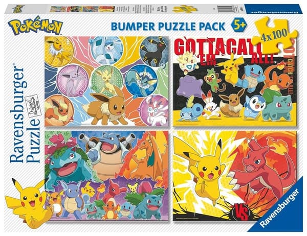 Børnepuslespil 4x100 Pokémon