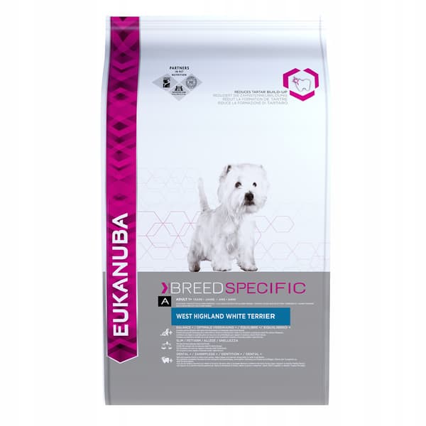 EUKANUBA torrfoder för vuxna West White Terrier hundar 2x2,5 kg