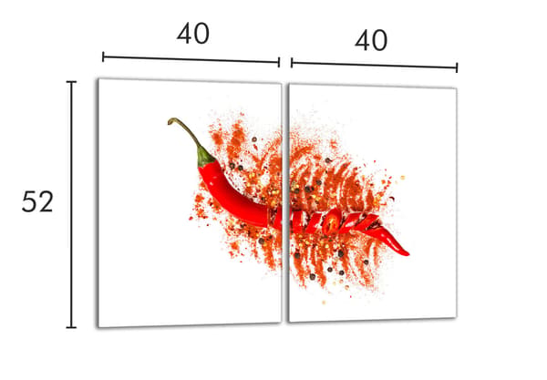 Lasinen suojalevy liedelle 2x40x52 Chilli