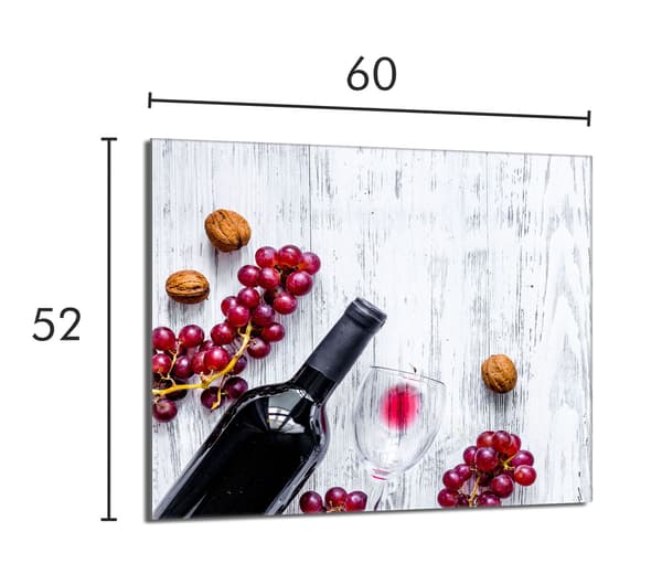 Glasskydd för spishäll 60x52 Grape