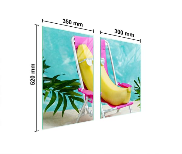 GLASPLADE TIL KØKKEN 65x52 BANAN