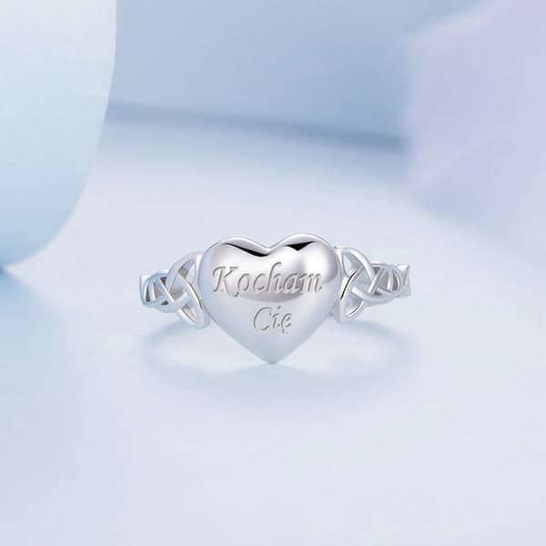 Anillo de Plata Plata Grabada Te Amo