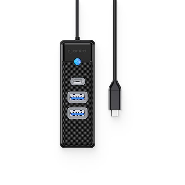 PWC2U-C3 USB-C - USB-A USB-C splitter hub - sort
