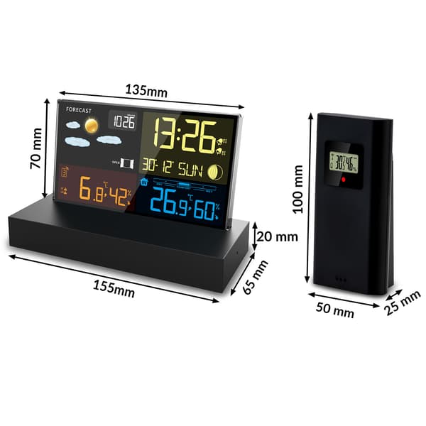 Väderstation med display BD-912 svart