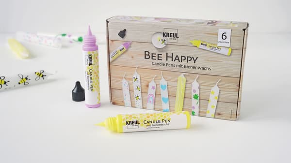 6 kpl Bee Happy -kynttiläkynän setti