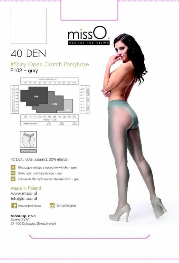 MissO P102 Grå SM Cutout Tights