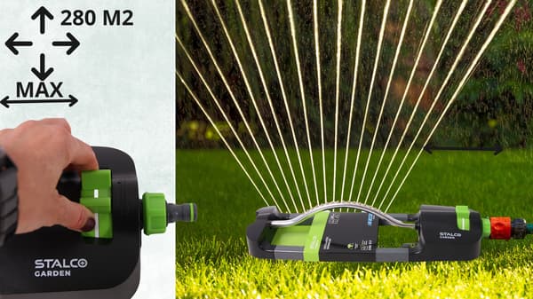 OSCILLERENDE HAVESPRINKLERE 17 DYSER JUSTERBART OMRÅDE 280M2