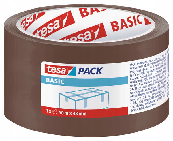 tesa BASIC pakkebånd 50m x 48mm brun