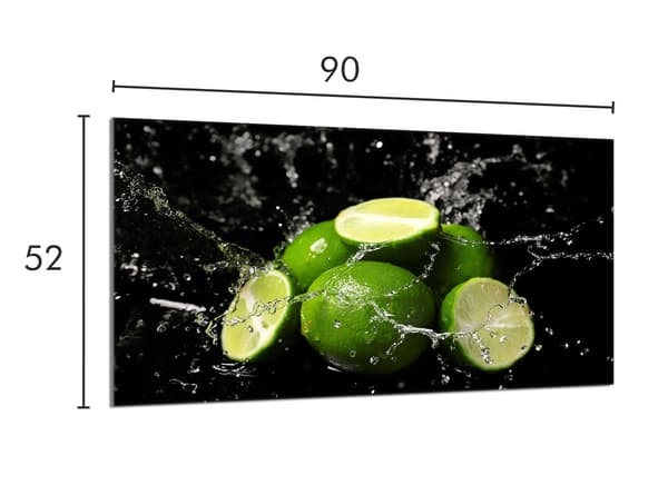 Lasinen liesisuoja 90x52 Lime