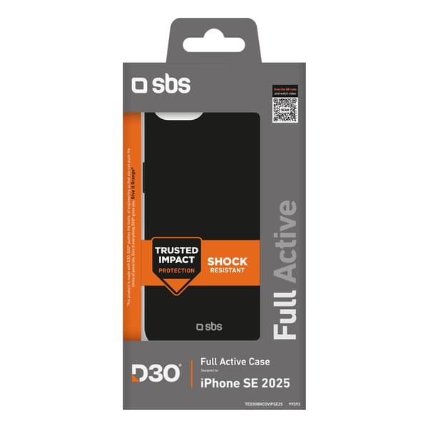Beskyttende cover til iPhone 16e Full Active D3O - sort
