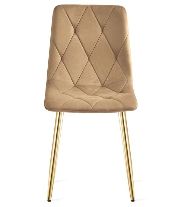 LIBRA stol - brun fløjl / guldben x 3