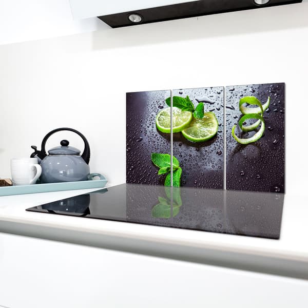 Skyddsplatta i glas för spis 3x30x52