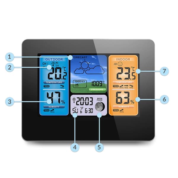 Väderstation med display BD-902 svart
