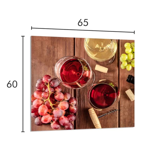 GLASPANEL TIL KØKKEN 65x60 Vin