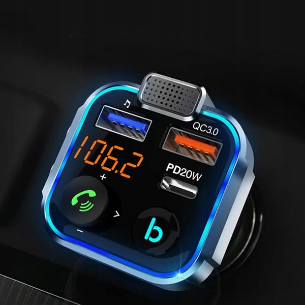 FM-SENDER BLUETOOTH QC USB PD HURTIGOPLADER