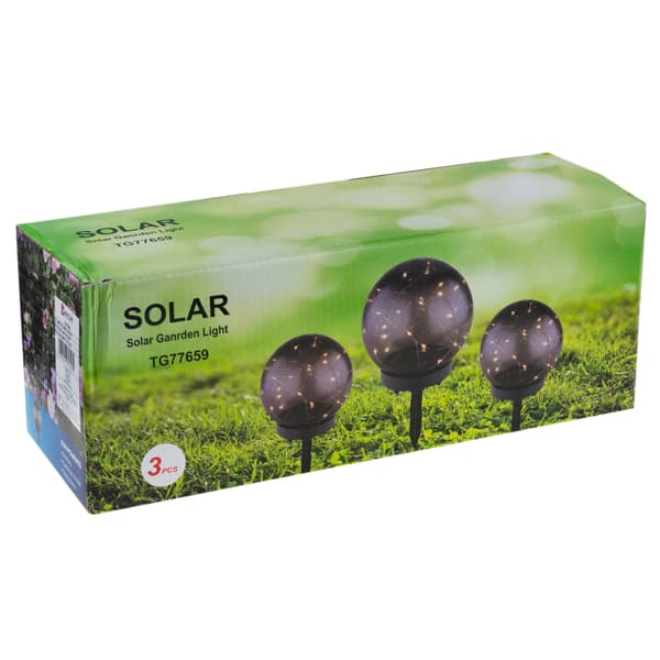 TG77659 LED SOLKELAMPER 3 STK. SLÅBULDE POST SOLKELAMPESÆT SENSOR