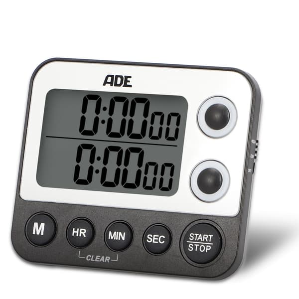 ADE Køkken elektronisk timer, 2 målinger, op til 99 timer, 9×2×8 cm, sort