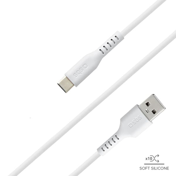 USB-A - USB-C -kaapeli 1,5 m - valkoinen