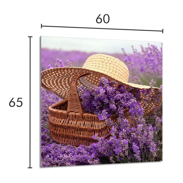 GLASPANEL TIL KØKKEN 60x65 Lavendel