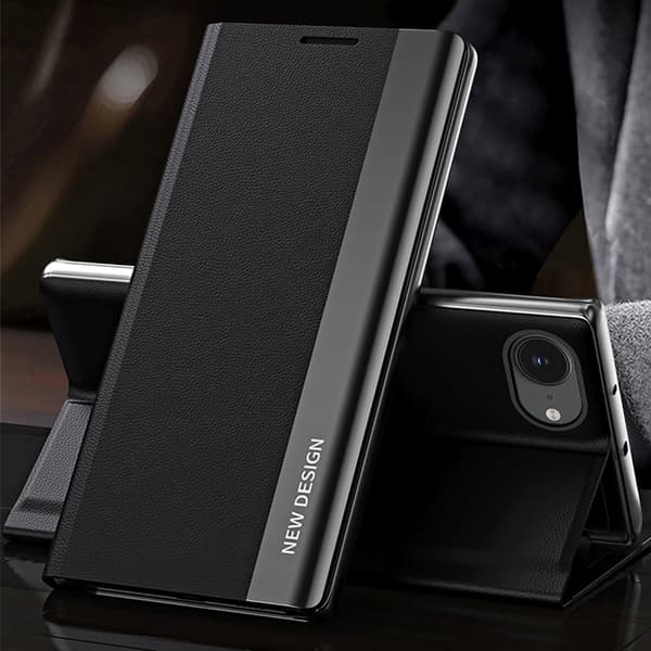 iPhone 16e Sleep Cover Pro med Flip Stand - Sort