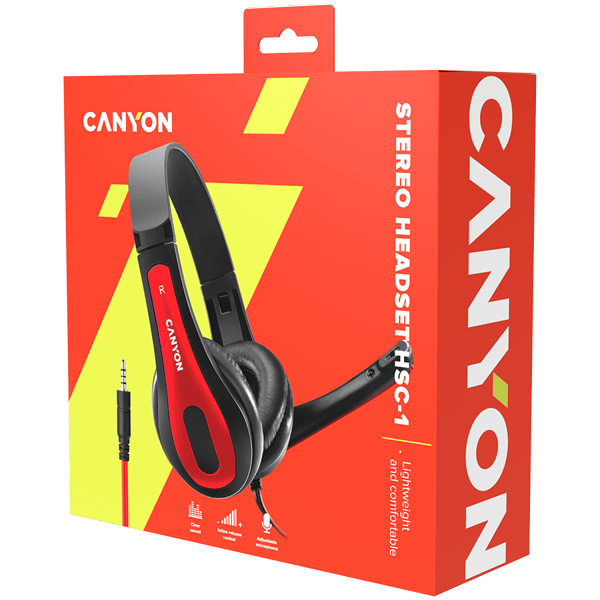CANYON HSC-1 PC-Headset-Mikrofon 2 m Sort - Rød