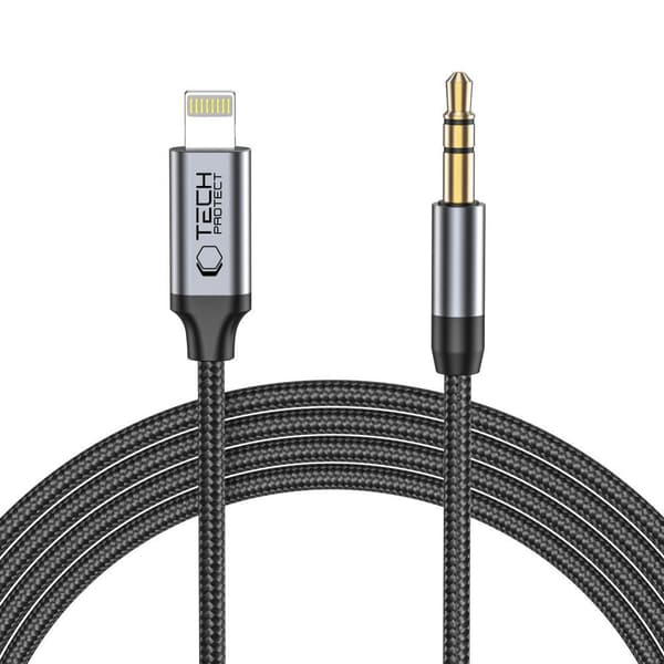 Äänikaapeli iPhone Lightning - mini jack 3.5mm 1m - musta